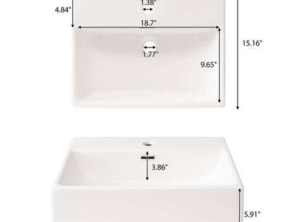 Bathroom Vanity With Ceramic Sink And Ample Storage, Ideal For Small Bathrooms