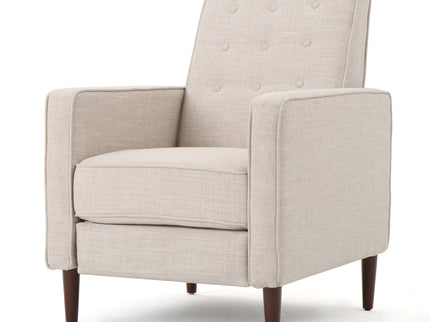 Mid-Century Modern Recliner With Button Tufted Waffle Stitch