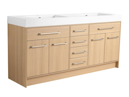 Freestanding Bathroom Vanity With Resin Sink, Soft-Closing Doors And Drawers