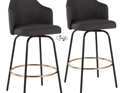 Ahoy - Contemporary Fixed Height Counter Stool Round Footrest (Set of 2)
