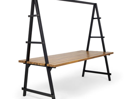 Huckleberry - Acacia Wood Outdoor Dining Table With Plant Hanger - Teak