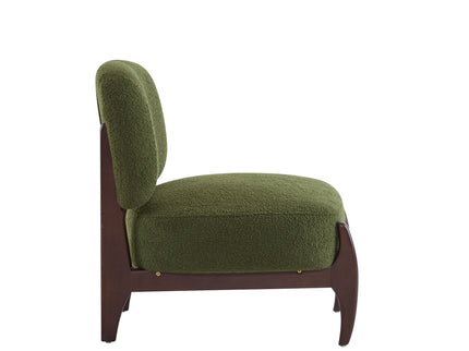 Modern Boucle Lounge Chair With Solid Wood Fram