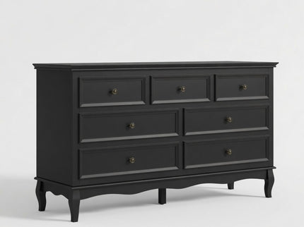 7 Drawer Dresser, Storage Chest - Black