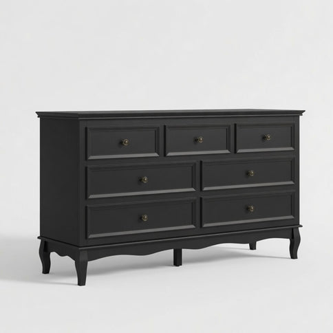 7 Drawer Dresser, Storage Chest - Black