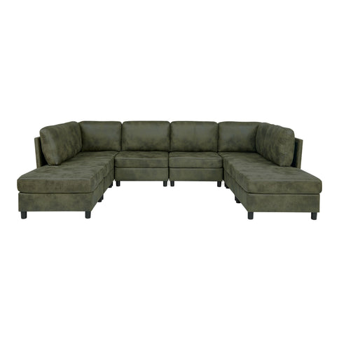 Upholstered Modular Sectional With Custom Configuration And Removable Cushions