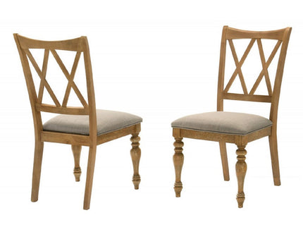 Dining Chair, Double X Back Kitchen Chairs (Set of 2) - Brown