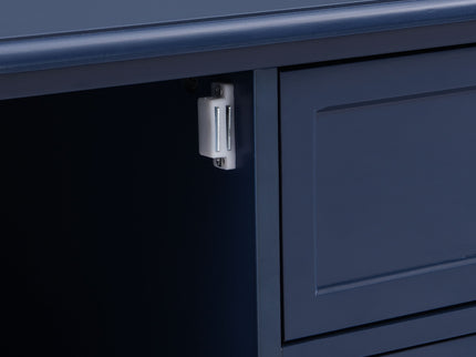 TV Stand, Entertainment Center With Dual Drawers And Hidden Storage, Cabinet With Soft Closing Doors And Sleek Panel Design