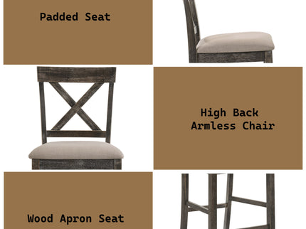 Martha II - Weathered Counter Height Chair (Set of 2) - Gray / Tan