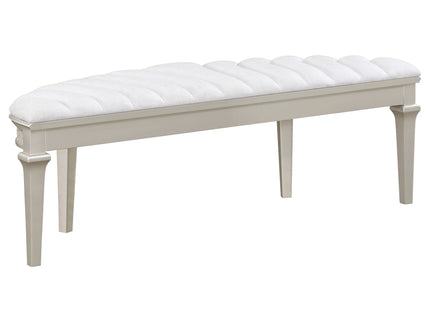Colwood - Upholstered Curved With Channel Tufting And Slender Tapered Legs - Silver Gray