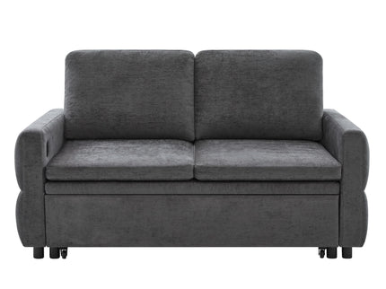 Convertible Sofa Bed Loveseat With Adjustable Backrest And USB Ports