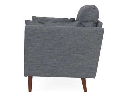 Enchantica - Upholstered Fabric Club Chair With Button Tufted And 2 Accent Pillows