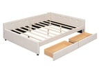 Beige / Queen / 2 Drawers