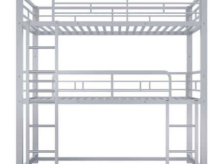 Triple Bunk Bed With Sturdy Construction And Space Saving Design