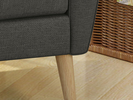 Fabric Channel Stitch Club Chair With Tufted Back - Gray