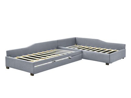 Upholstered Double Daybed With Trundle And Drawer