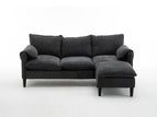 Gray / 3 Seater Sectional Sofa, Ottoman