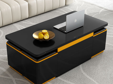 Lift Top Coffee Table With 4 Storage Stools