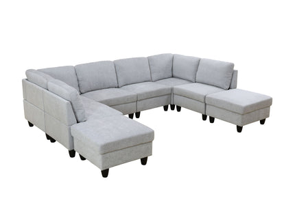 8 Piece Modular U - Shape Sectional Sofa