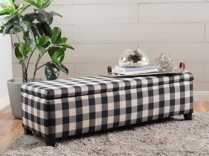 Contemporary Storage Ottoman With Seating And Storage - Black