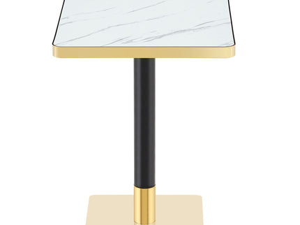 Square Dining Table & Pedestal For Kitchen - Black / Gold / White