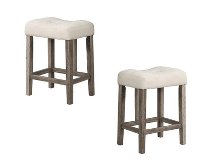 Transitional Style Counter Height Dining Stool With Footrest (Set of 2)