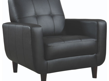 Track Arm Accent Chair With Tufted Upholstery - Black