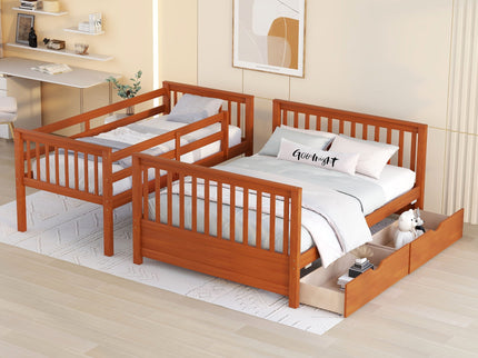 Bunk Bed With Ladders And 2 Storage Drawers