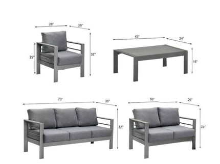 Outdoor Patio Set, All-Weather & Thick Cushions