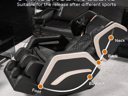 Zero Gravity Massage Chair Recliner With 10 Massage Heads And Full Body Air Pressure - Black