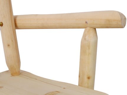 Rustic Bar Stool, Fir Wood Construction, Wide Armrest