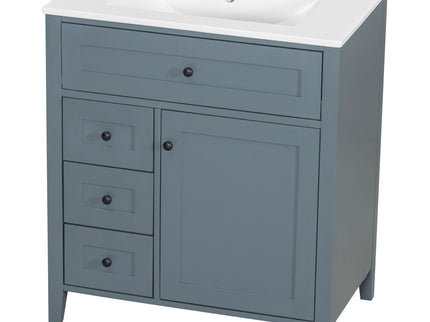 Modern Bathroom Vanity With Sink, 3 Drawers And Adjustable Shelf