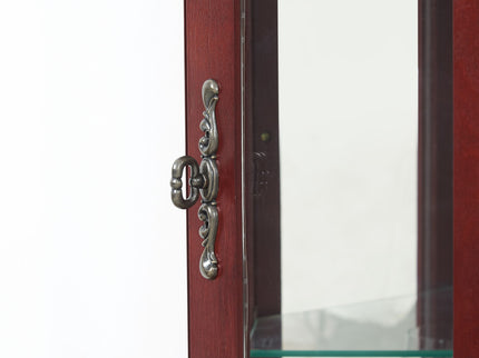 Corner Curio Cabinet With Lights, Adjustable Tempered Glass Shelves, Mirrored Back, Display Cabinet (E26 Light Bulb Not Included)