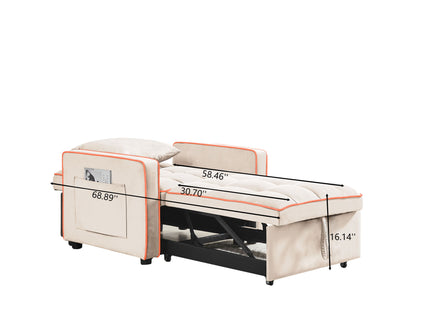 Modern 3 In 1 Sofa Bed Chair, Adjustable Recliner