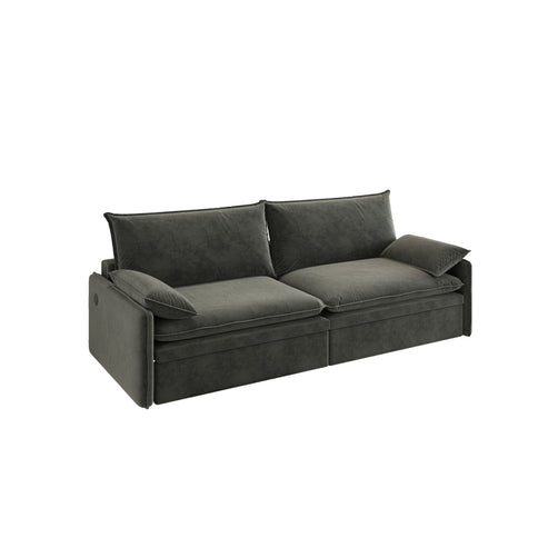 4 Seat Convertible Sleeper Sofa Bed, Modern With Storage