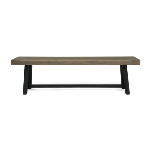 Cloud - Outdoor Bench With Acacia Wood Frame And Slat Panel Design