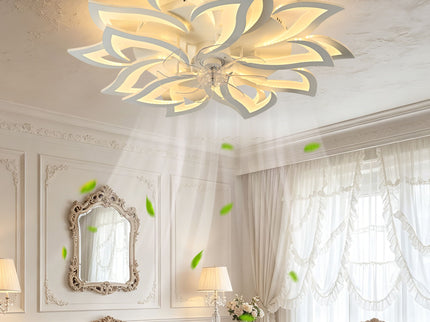 Ceiling Fan With Remote Control And Lights, 6 Speeds, 3 Color Temperatures, Low Profile Flush Mount