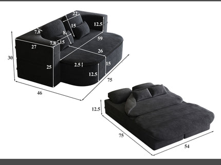 2 In 1 Foldable Sofa Bed With Multi Functional Blanket