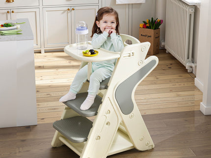 Multifunctional Growing Up Dining Chair With Adjustable Height And 5 Point Seat Belts
