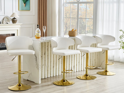 Adjustable Swivel Bar Chair With High Back Support
