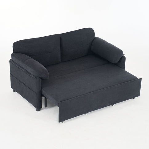 Convertible Pull Out Sofa Bed Queen Size, 3 In 1 With Side Storage