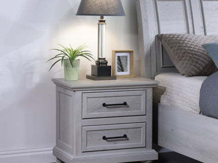 2 Drawer Nightstand With USB Charging Station