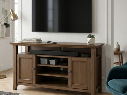 Amherst - TV Media Stand - Rustic Natural Aged Brown