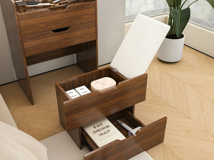 Vanity Desk With Lighted Mirror & Stool
