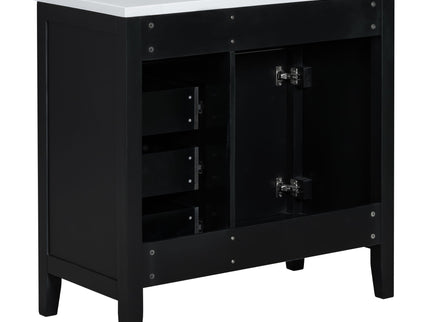 Modern Bathroom Vanity With Sink, Freestanding With Drawers And Doors