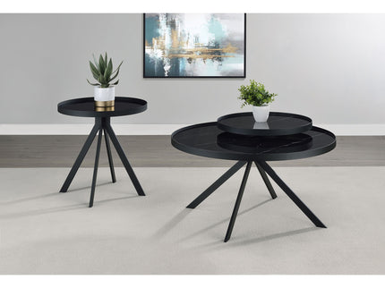 Shayne - Round Top Coffee Table With 2 Tier Design