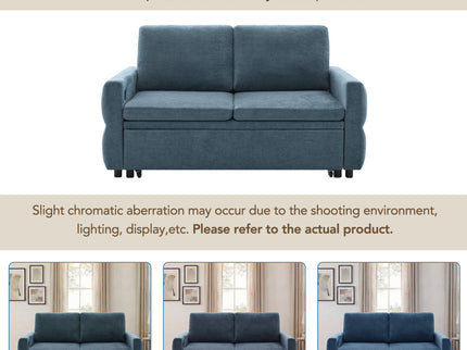 Convertible Sofa Bed Loveseat With Adjustable Backrest And USB Ports