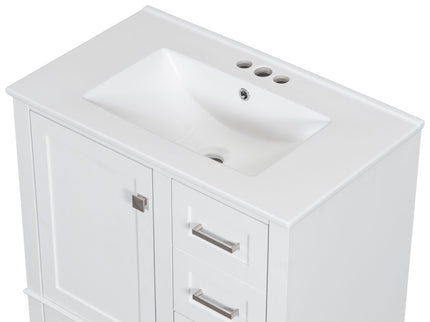 Bathroom Vanity, Modern Bathroom Cabinet With Sink Combo Set, Bathroom Storage Cabinet With A Soft Closing Door And 3 Drawers, Solid Wood Frame
