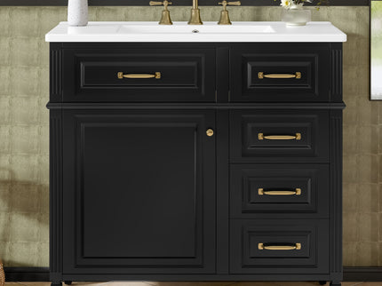 Modern Bathroom Vanity With Sink Top, Flip Drawer Design