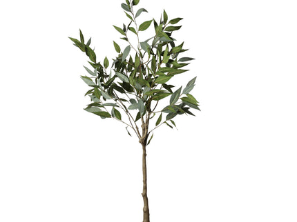 5Ft Realistic Artificial Eucalyptus Tree In Pot With Lush Leaves For Home Office Decor - Green Leaves