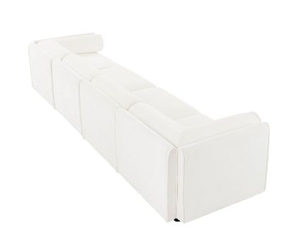 Stylish Sofa With Storage Seat And Cylindrical Backrest